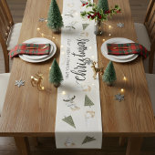 かわいい北欧格言クリスマス ショートテーブルランナー