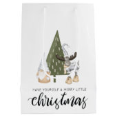 かわいい北欧格言クリスマス ミディアムペーパーバッグ (裏面)