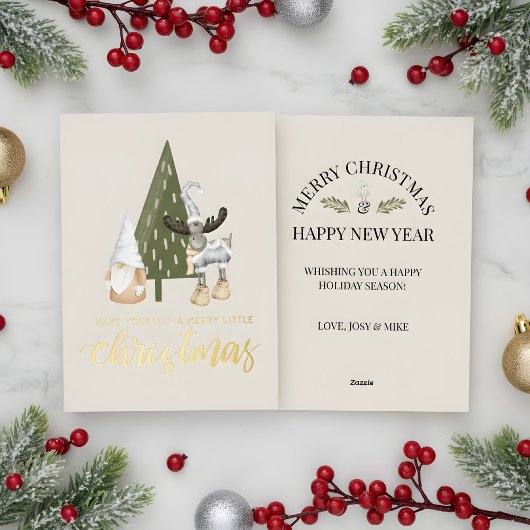 かわいい北欧格言クリスマス 箔シーズンカード