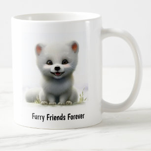 かわいい北絵を描極キツネのデジタル コーヒーマグカップ