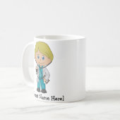 かわいい医学のプロフェッショナル、ブロンドの男性 コーヒーマグカップ (正面左)