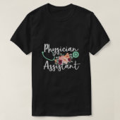 かわいい医師アシスタントPA聴診器(フロー付き) Tシャツ (デザイン正面)