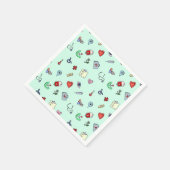 かわいい医用アイコンのパターン スタンダードカクテルナプキン (角)