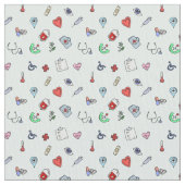 かわいい医用アイコンのパターン ファブリック (クローズアップ)
