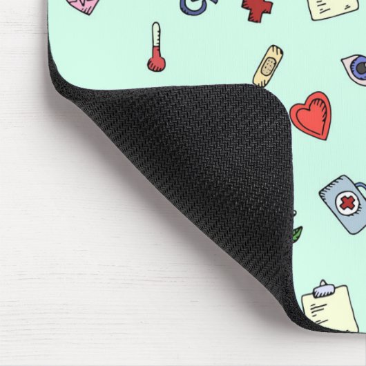 かわいい医用アイコンのパターン マウスパッド (コーナー)