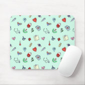 かわいい医用アイコンのパターン マウスパッド (マウス)