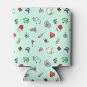 かわいい医用アイコンのパターン 缶クーラー (裏面)