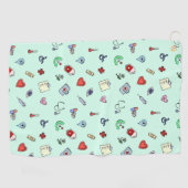 かわいい医療アイコンパターン ゴルフタオル (横)