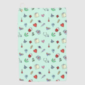 かわいい医療アイコンパターン ゴルフタオル (正面)