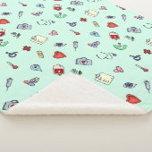 かわいい医療アイコンパターン シェルパブランケット (3/4)