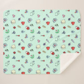 かわいい医療アイコンパターン シェルパブランケット (正面(横))