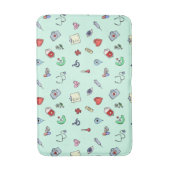 かわいい医療アイコンパターン バスマット (正面縦)