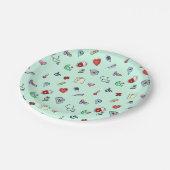 かわいい医療アイコンパターン ペーパープレート (アングル)