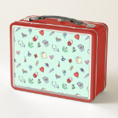 かわいい医療アイコンパターン メタルランチボックス (裏面)