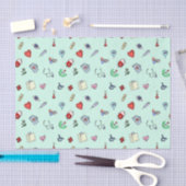 かわいい医療アイコンパターン 薄葉紙 (クラフト)