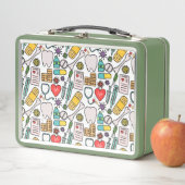 かわいい医療ナース、医師、医療をテーマにした メタルランチボックス (インサイチュ)