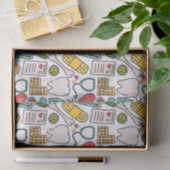 かわいい医療ナース、医師、医療をテーマにした 薄葉紙 (ギフト)