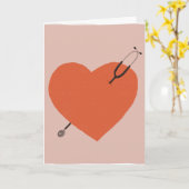 かわいい医療従事者のサンキューカード カード (黄色い花)