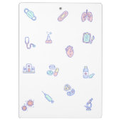 かわいい医療漫画の医師の看護のドードル クリップボード (裏面)