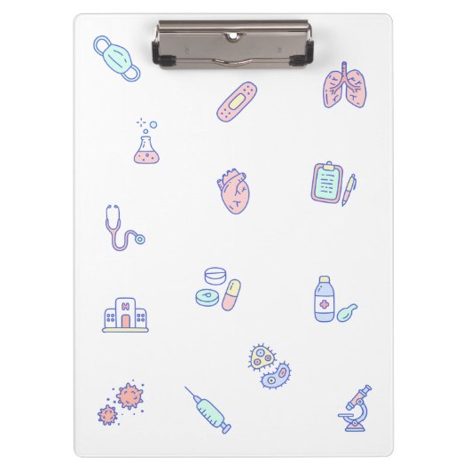 かわいい医療漫画の医師の看護のドードル クリップボード (正面)