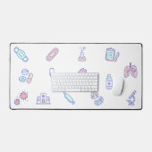 かわいい医療漫画の医師の看護のドードル デスクマット (キーボード&マウス)