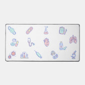 かわいい医療漫画の医師の看護のドードル デスクマット (正面)