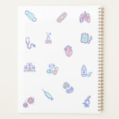 かわいい医療漫画の医師の看護のドードル プランナー手帳 (裏面)