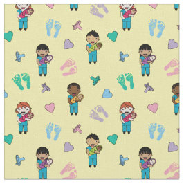 かわいい医者と新生児ナース ファブリック