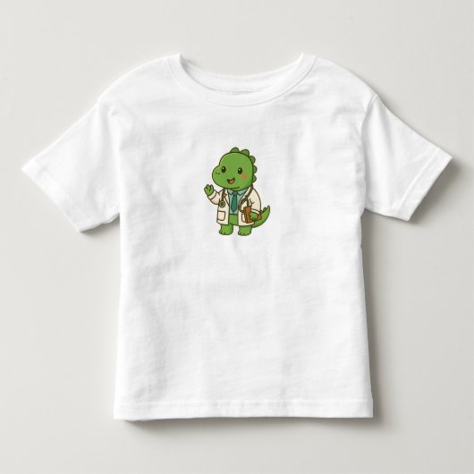 かわいい医者の恐竜 - かわいい恐竜の仕事 トドラーTシャツ (正面)