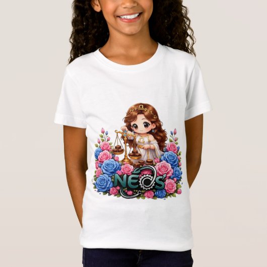 かわいい十二星座てんびん座 Tシャツ (正面)