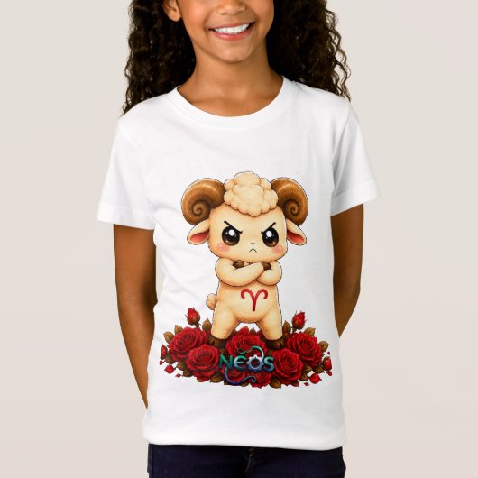 かわいい十二星座の牡羊座 Tシャツ (正面)