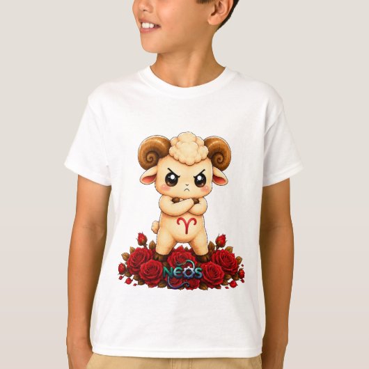 かわいい十二星座の牡羊座 Tシャツ (正面)