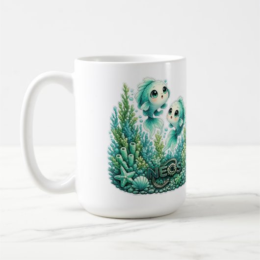かわいい十二星座の魚座 コーヒーマグカップ (左)