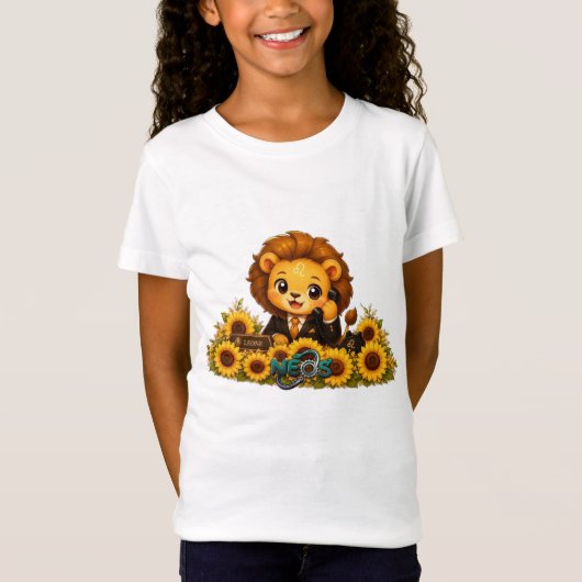 かわいい十二星座ネオス獅子座 Tシャツ (正面)
