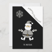 かわいい千鳥格子のサンタスノーフレーク (正面)