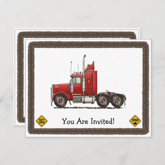 かわいい半タクシー 招待状 (正面/裏面)