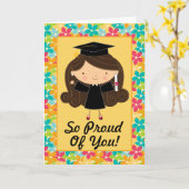 かわいい卒業のパーソナライズなお祝いカード カード (黄色い花)