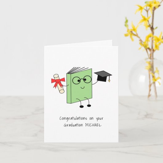 かわいい卒業カード カード (黄色い花)