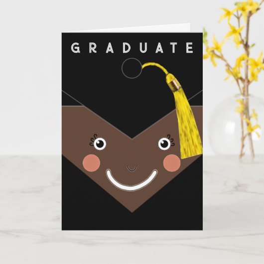 かわいい卒業カード カード (黄色い花)