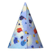 かわいい卒業キャップトスブルー パーティーハット (裏面)