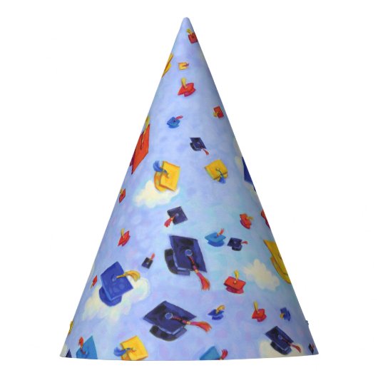 かわいい卒業キャップトスブルー パーティーハット (正面)