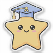 かわいい卒業スターゴールド可愛いやったね シール (正面)