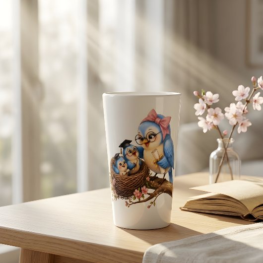 かわいい卒業バードラテマグ カフェラテマグ