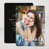 かわいい卒業写真 卒業パーティー 招待状 (正面/裏面)