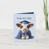 かわいい卒業式のカウメッセージ カード (正面)