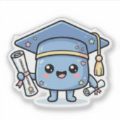 かわいい卒業式の帽子 ディプロマ クラスオブ2026 シール (正面)