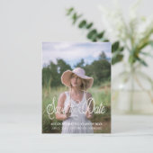 かわいい卒業式のSave the Date Girl 写真 ポストカード (スタンド正面)