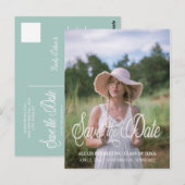 かわいい卒業式のSave the Date Girl 写真 ポストカード (正面/裏面)