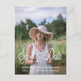 かわいい卒業式のSave the Date Girl 写真 ポストカード