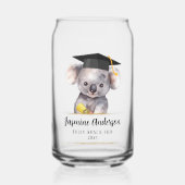かわいい卒業式コアラパーソナライズされた ガラス缶 (正面)